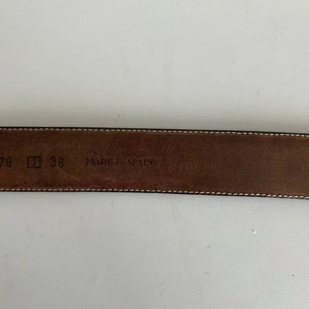 Mezlan Genuine Crocodile Belt Mens Size 38 Dark Brown Exotic Skin Made in Spain